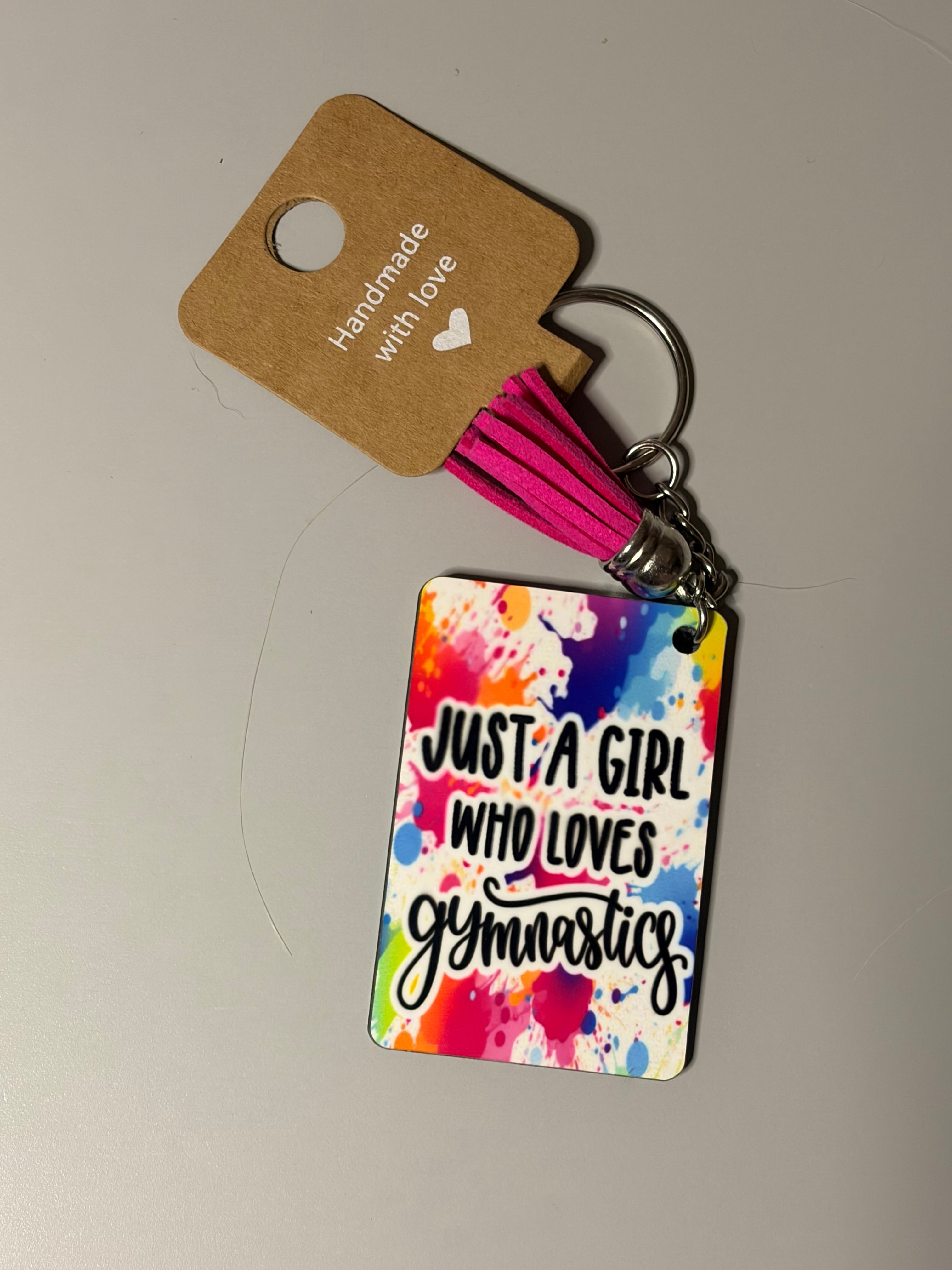 Handmade gymnastics keychain