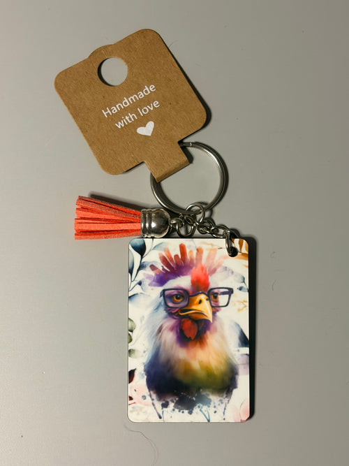 Hilarious chicken keychain