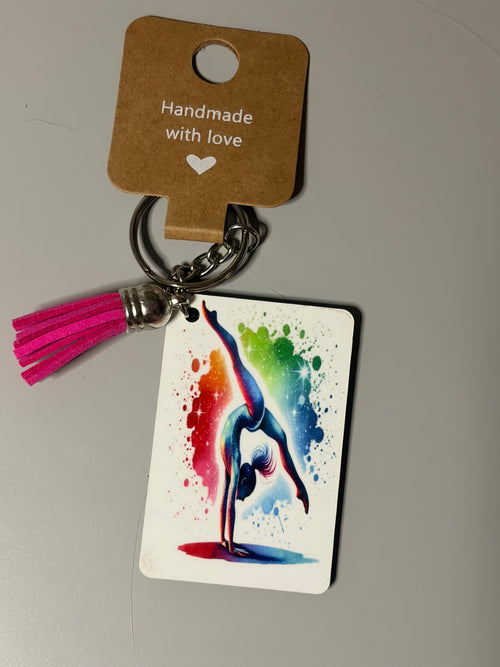 Handmade gymnastics keychain